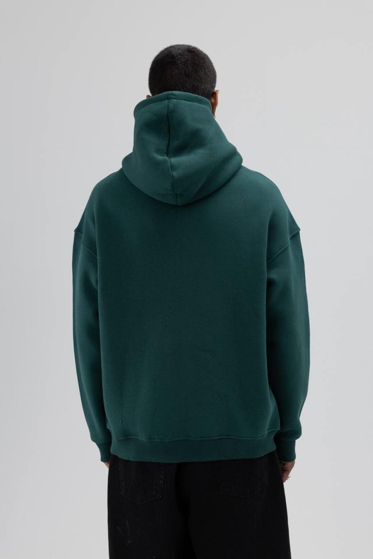 Wholesale Men Petrol Zip-Up Hoodie 739101