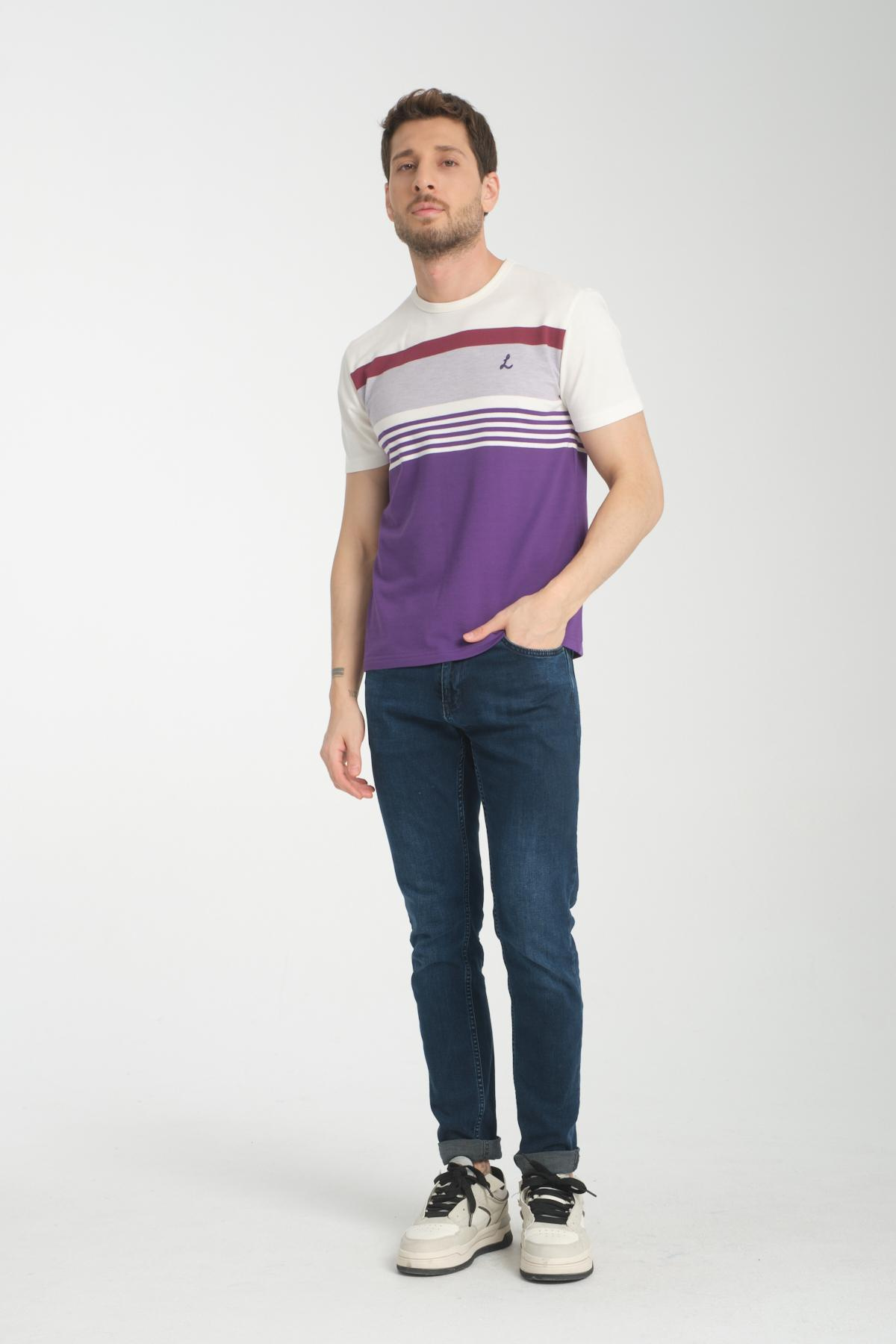 Wholesale Men Purple  T-shirt 736189