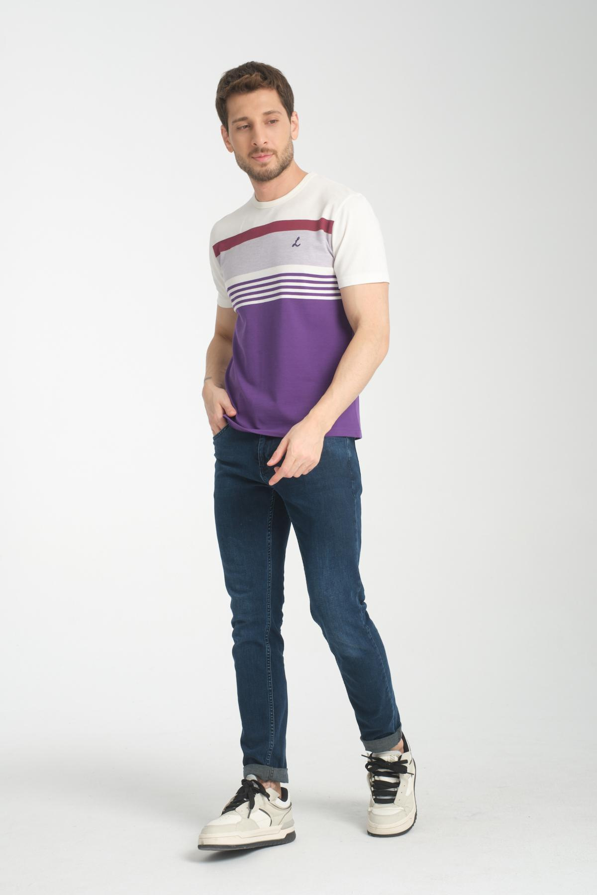 Wholesale Men Purple  T-shirt 736189
