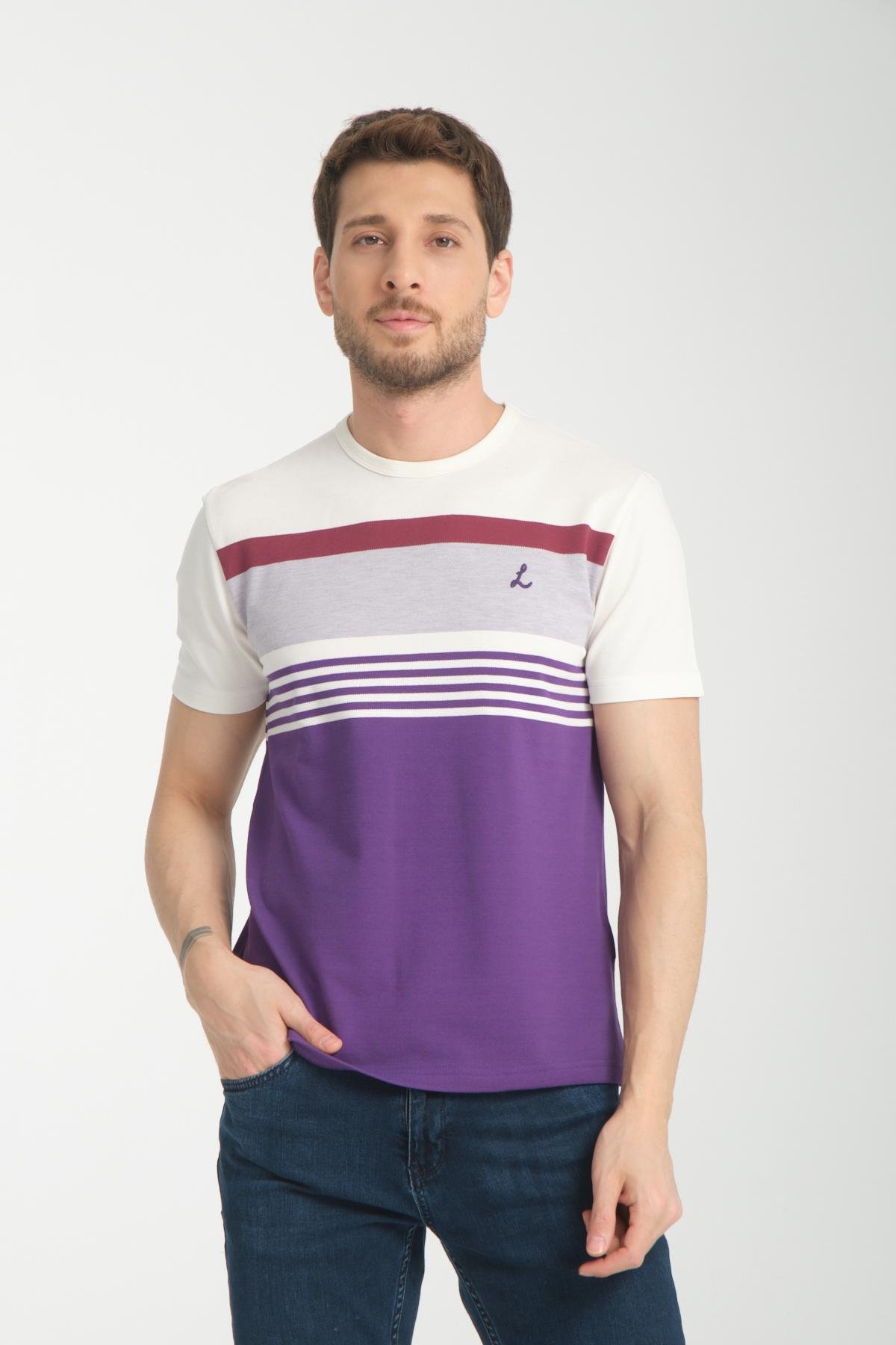 Wholesale Men Purple  T-shirt 736189