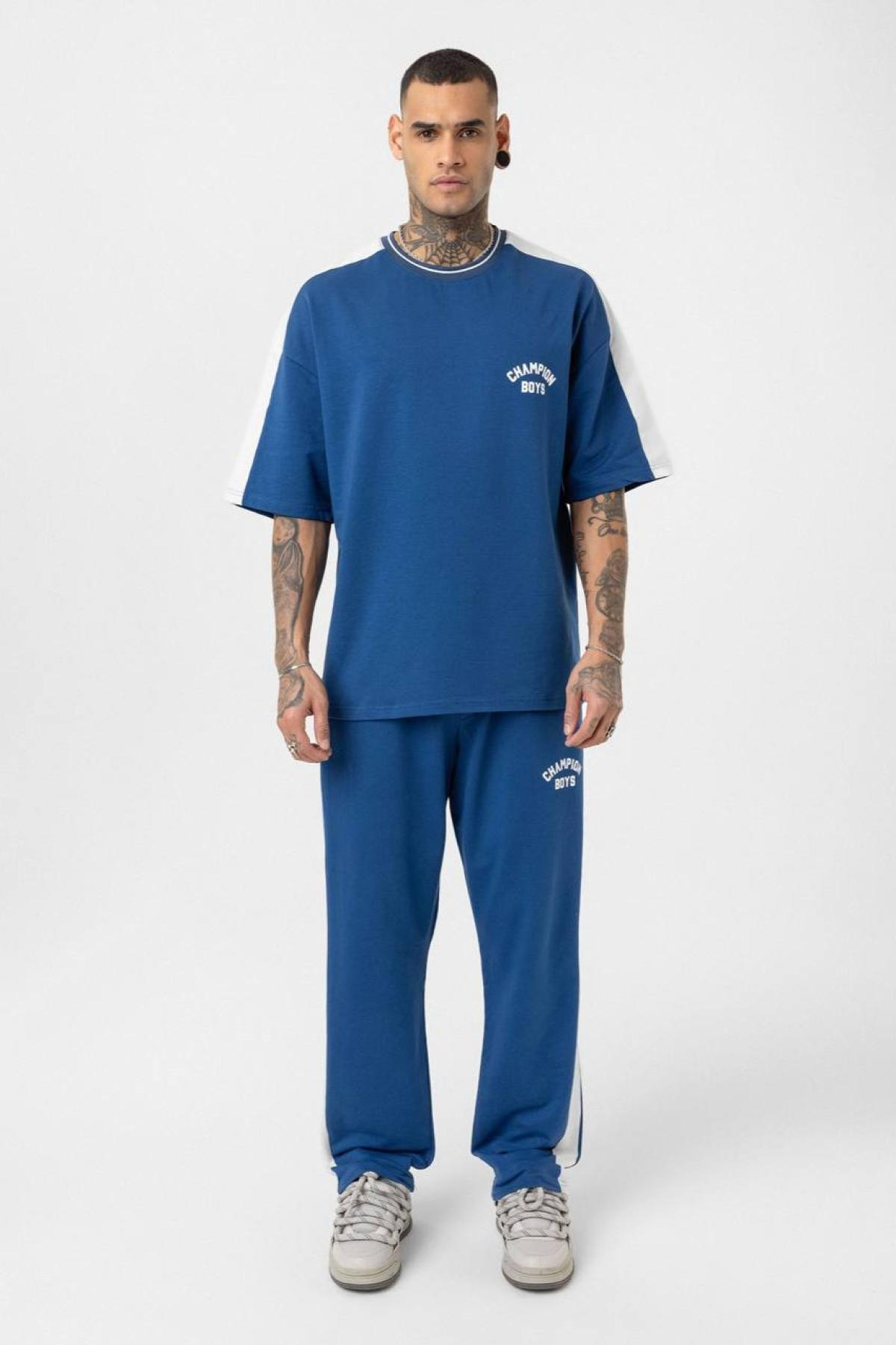 Wholesale Men Sax Blue Tracksuit 722709