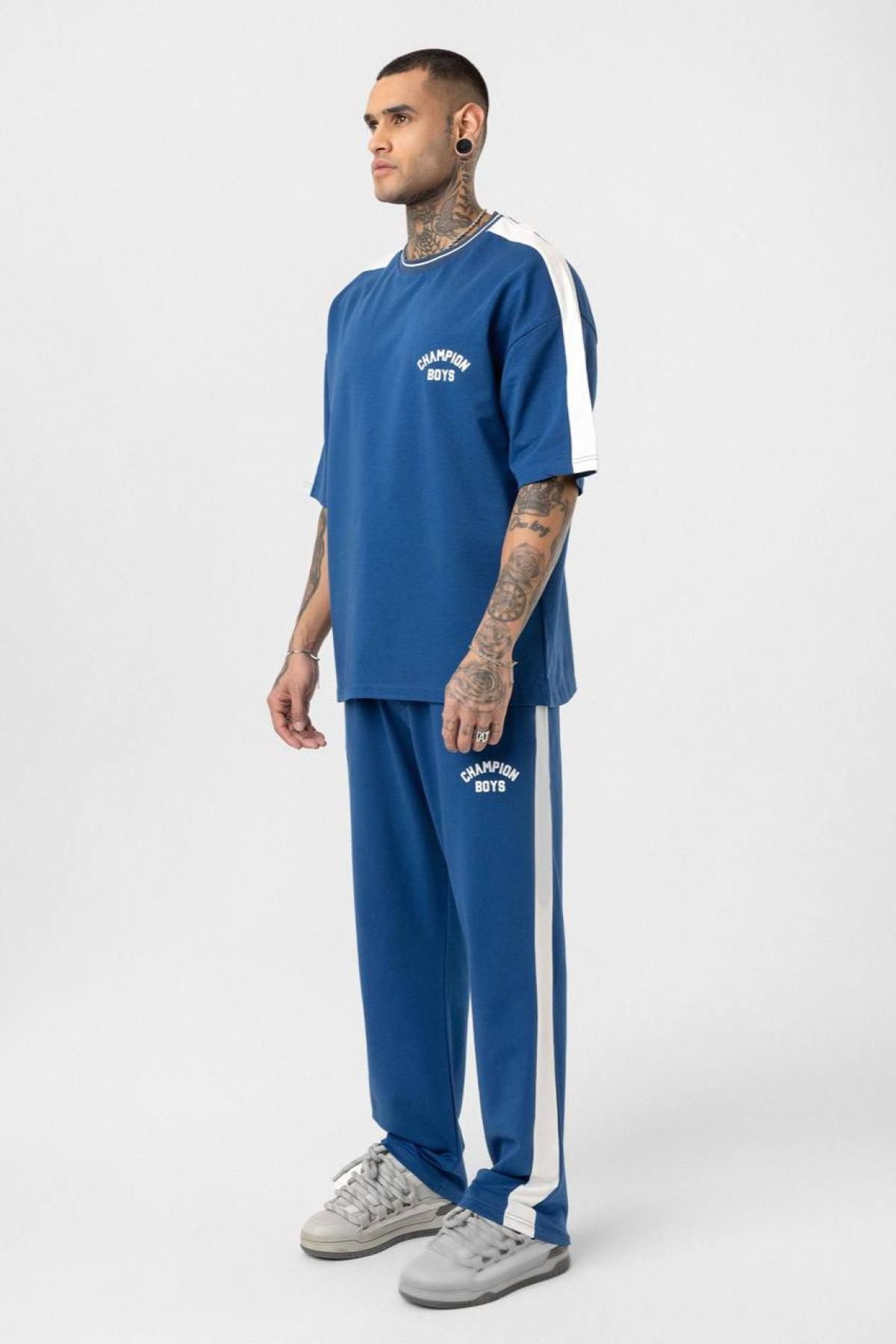 Wholesale Men Sax Blue Tracksuit 722709