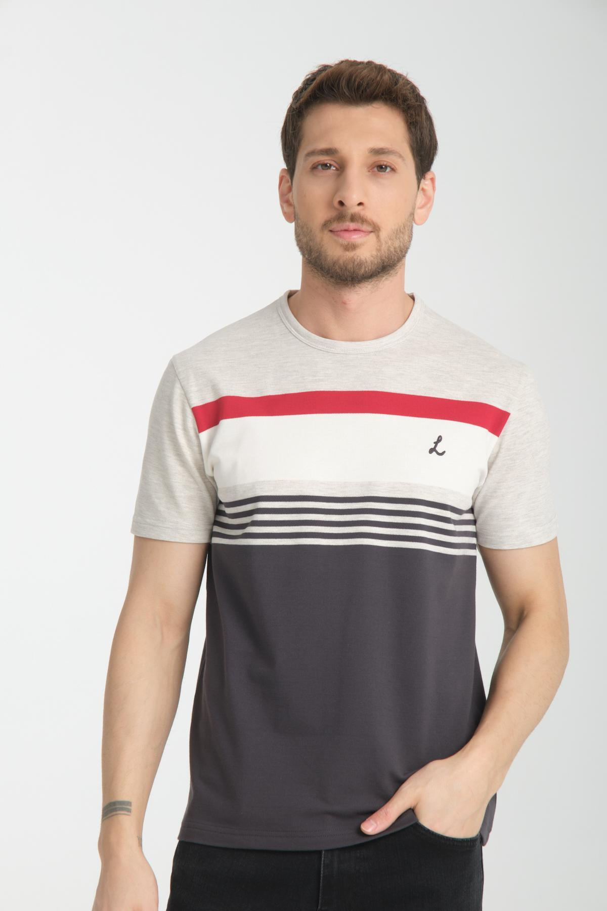 Wholesale Men Smoke Gray T-shirt 736191