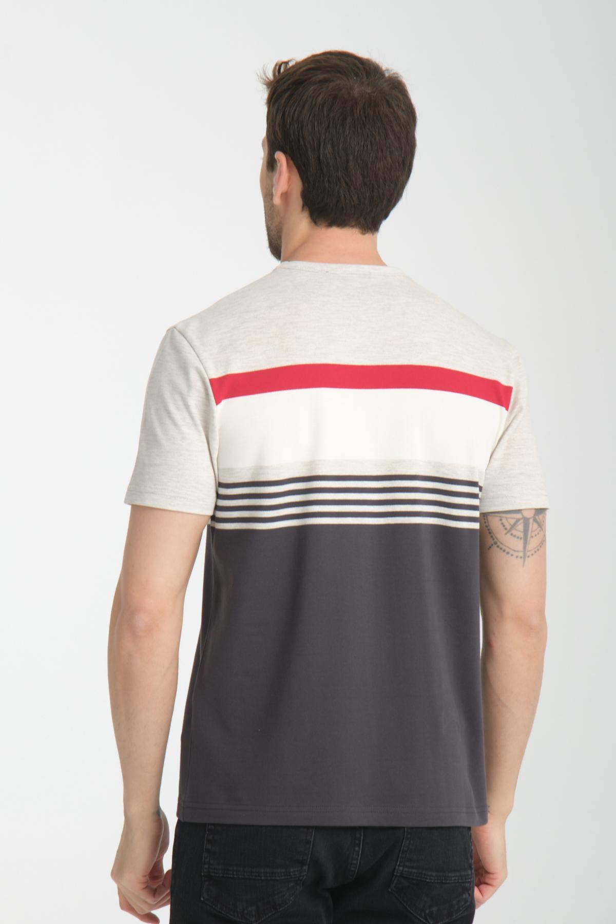 Wholesale Men Smoke Gray T-shirt 736191