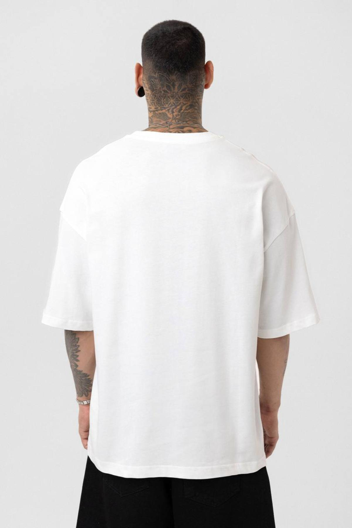 Wholesale Men White Washed Oversize T-shirt 722703