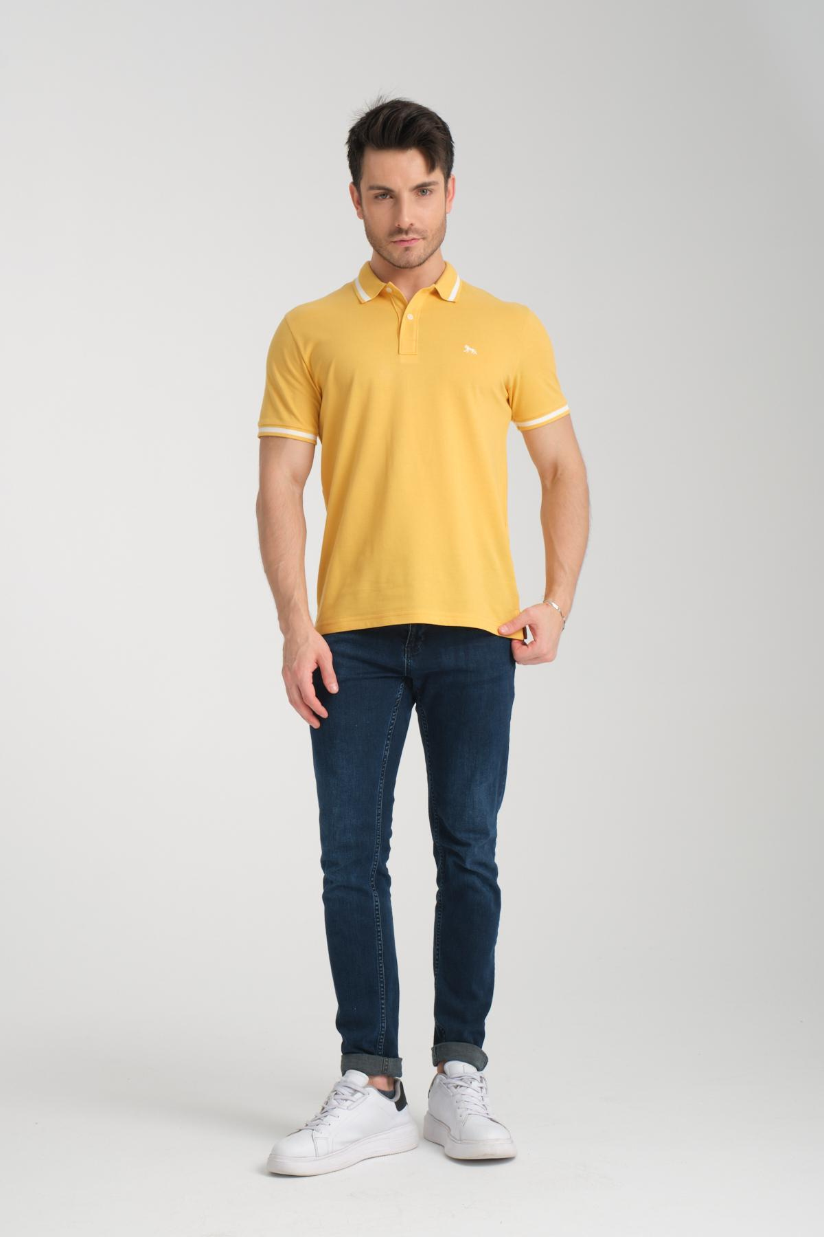 Wholesale Men Yellow Polo T-shirt 732259