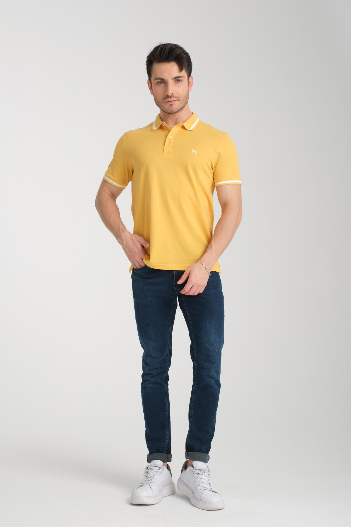 Wholesale Men Yellow Polo T-shirt 732259