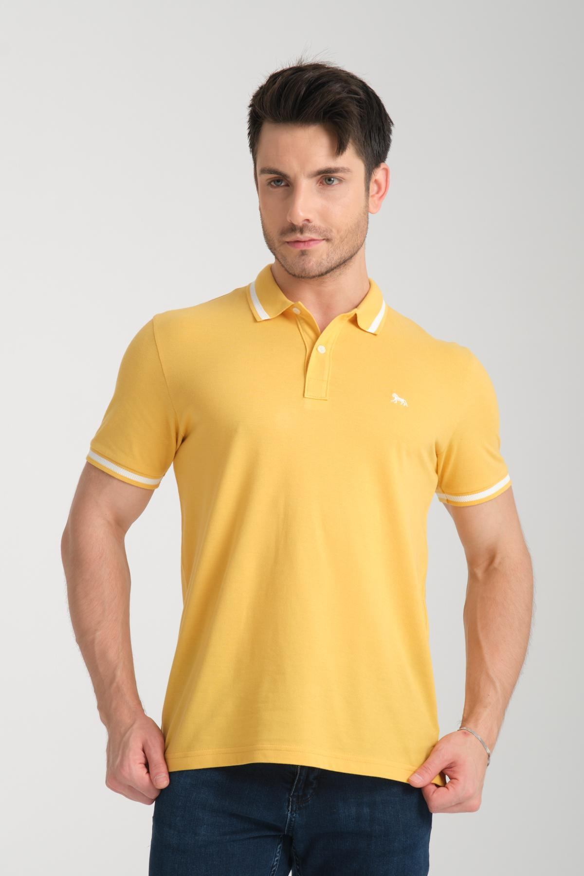 Wholesale Men Yellow Polo T-shirt 732259