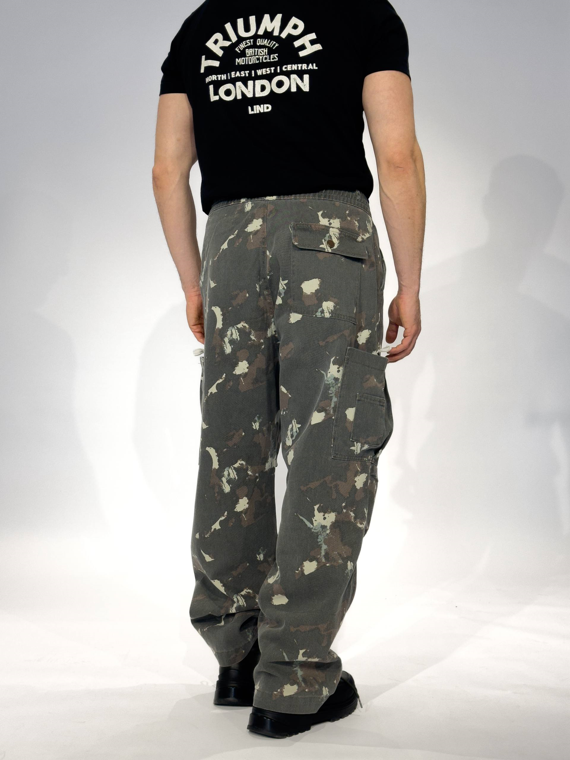 Wholesale Men's Khaki Baggy Camo Pants 1503W26-6576-1