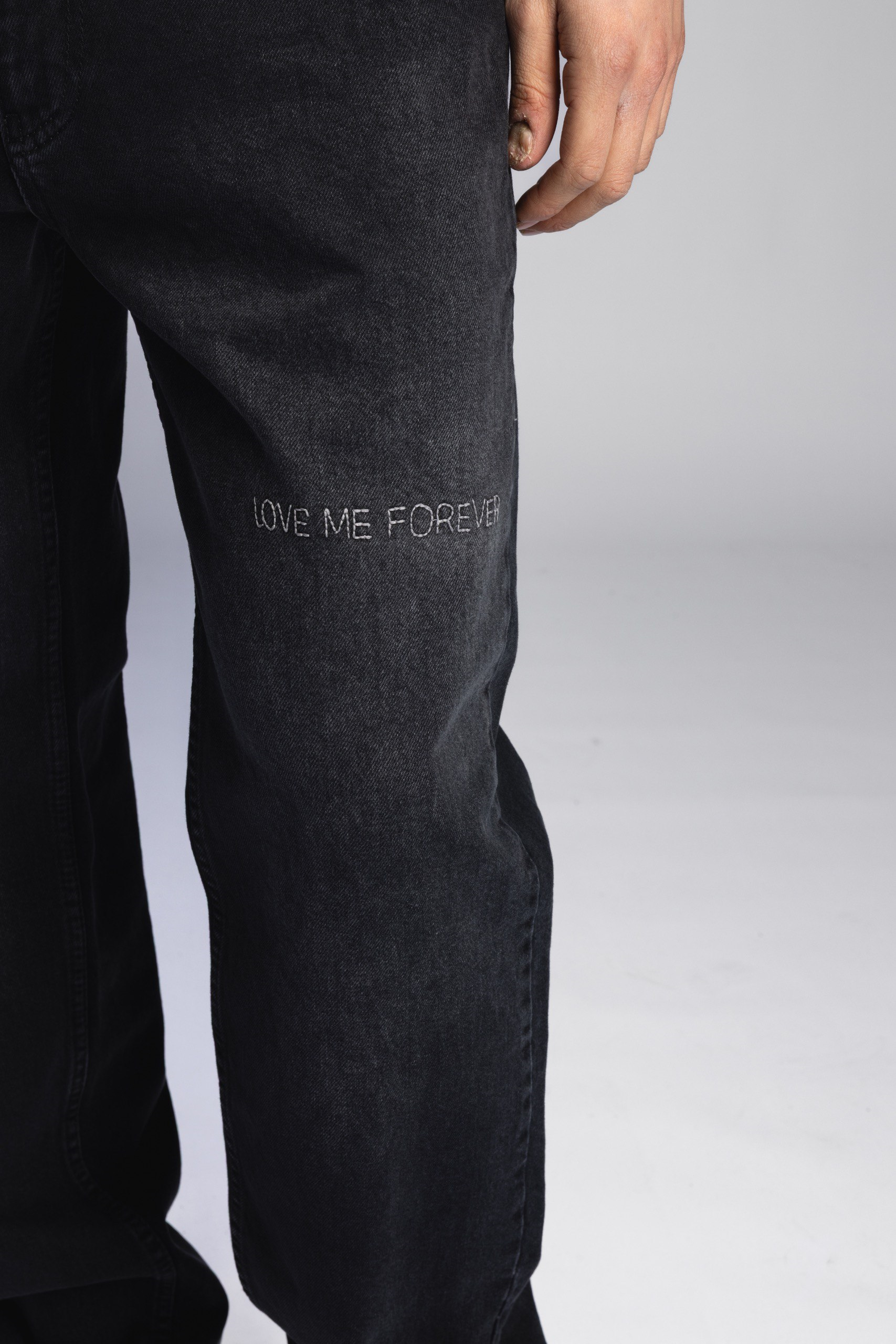 Wholesale Men's Anthracite Baggy Jeans 1503W26-6553-L2