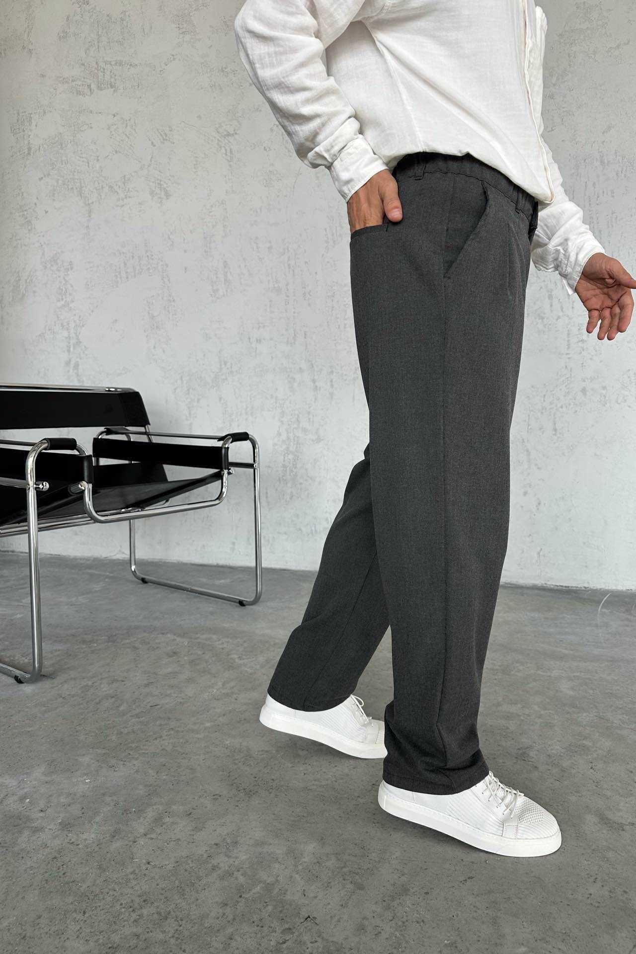 Wholesale Men's Anthracite Baggy Pants 1504W26-PNT5011