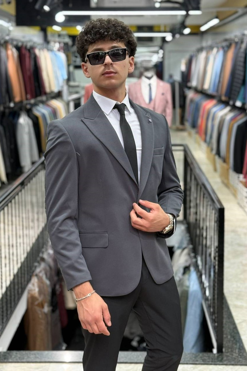 Wholesale Men's Anthracite Blazer Jacket 1701W26-068