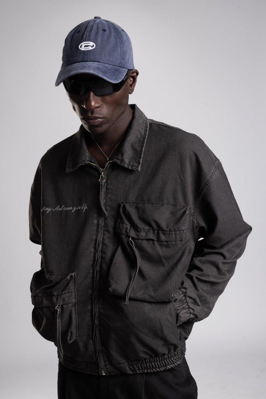 Wholesale Men's Anthracite Gabardine Jacket 1503W26-4594-1