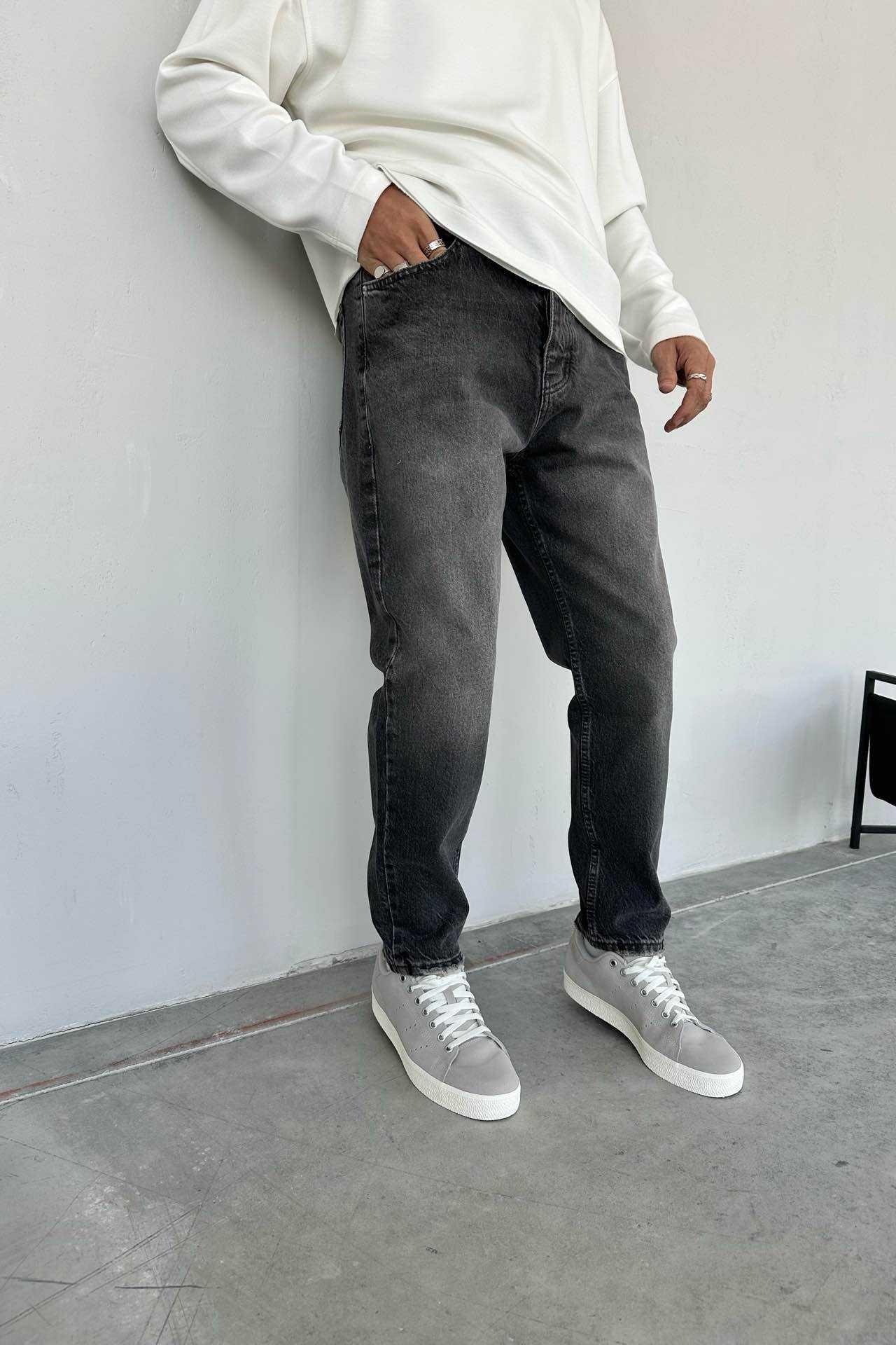 Wholesale Men's Anthracite Relaxed Fit Jeans 1504W26-PNT2509