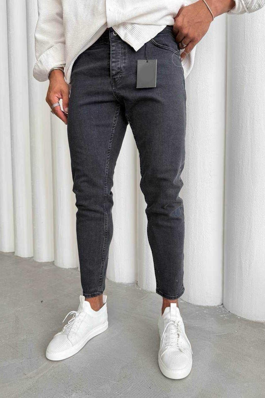 Wholesale Men's Anthracite Slim Fit Jeans 1504W26-PNT2821