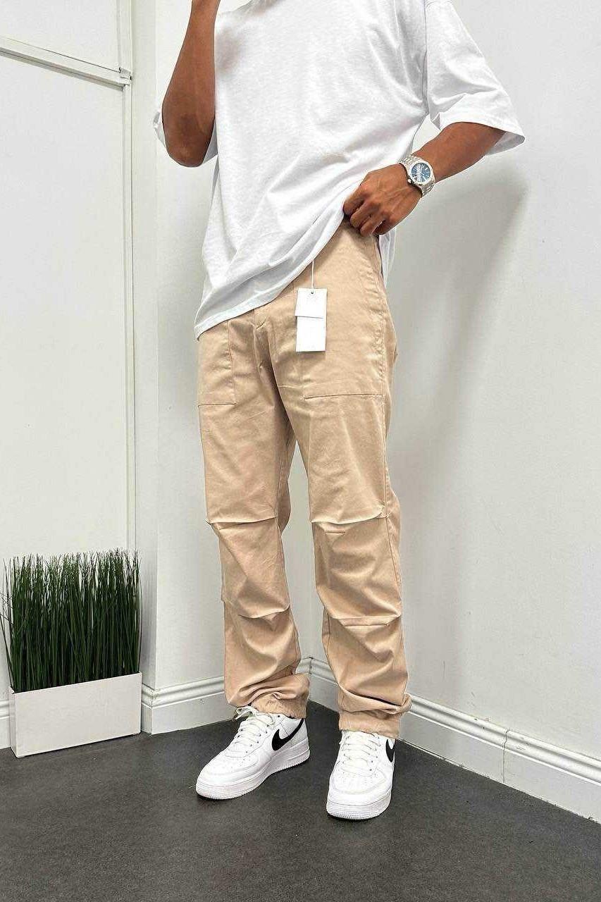 Wholesale Men's Beige Baggy Pants 1504W26-PNT5019