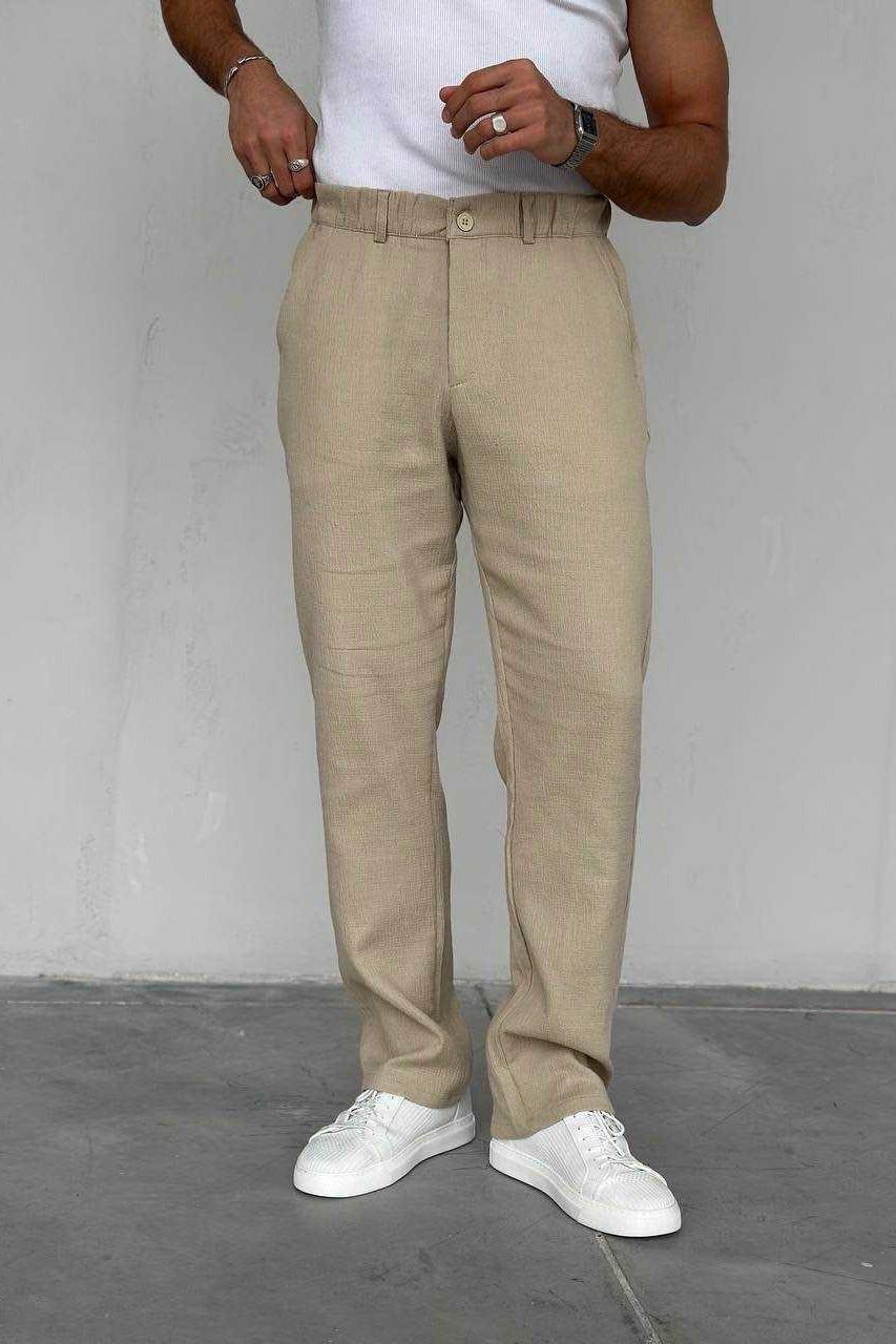 Wholesale Men's Beige Baggy Pants 1504W26-PNT5056