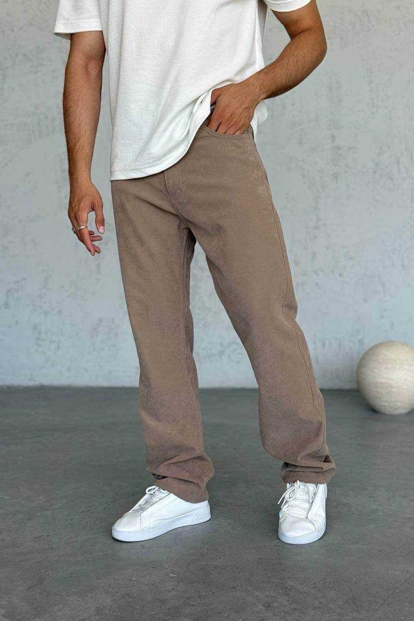 Wholesale Men's Beige Baggy Pants 1504W26-PNT3058