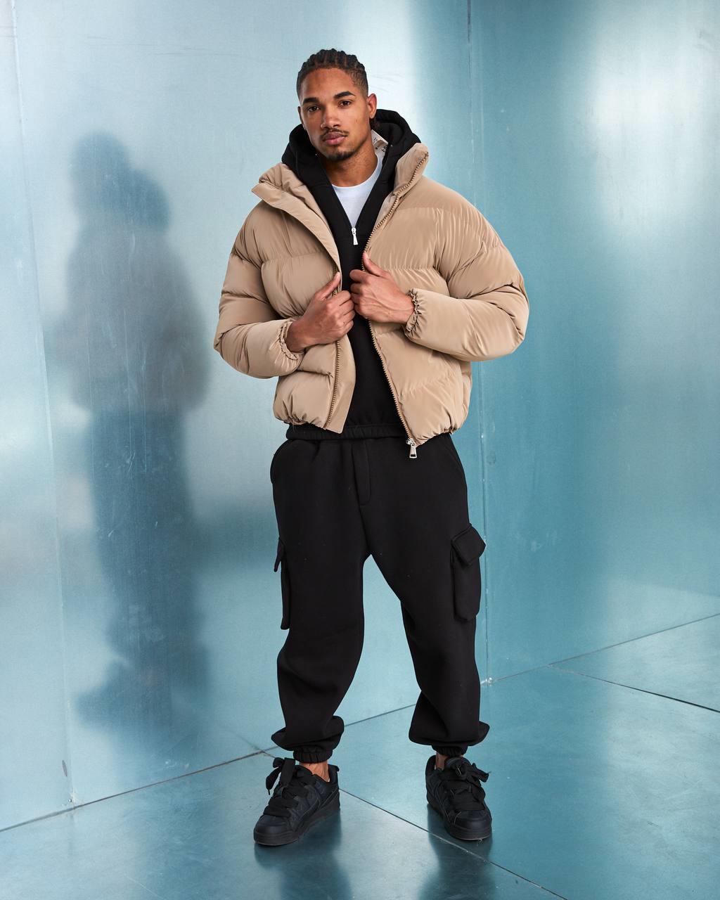 Wholesale Men's Beige Coat  1603W26-M1034 