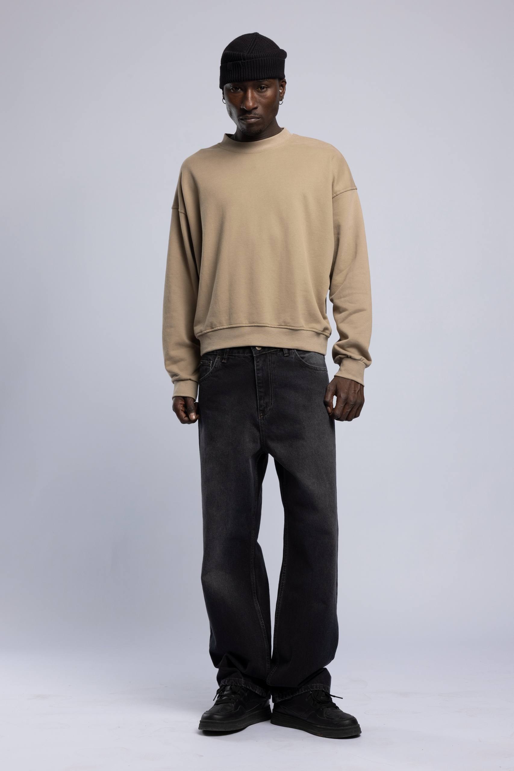 Wholesale Men's Beige Printed Sweatshirt  1503FW27-MRT-4642