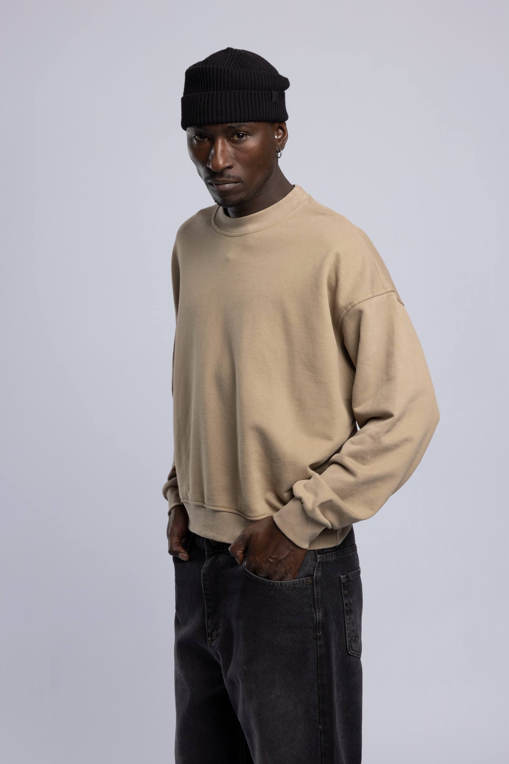 Wholesale Men's Beige Printed Sweatshirt  1503FW27-MRT-4642