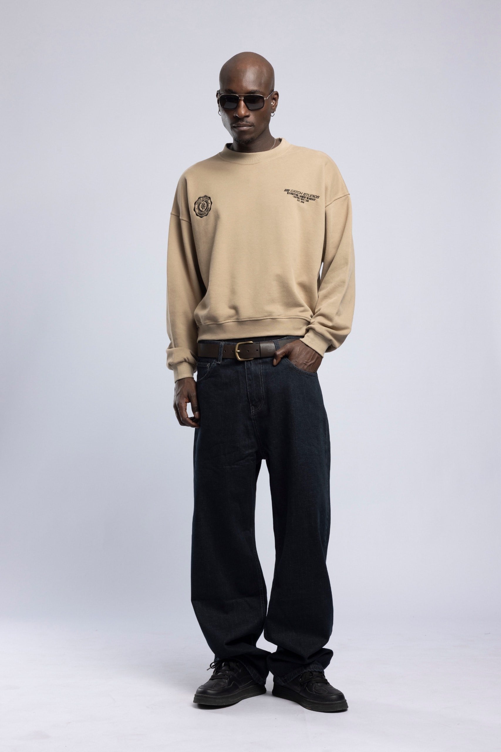 Wholesale Men's Beige Printed Sweatshirt  1503FW27-MRT-4643