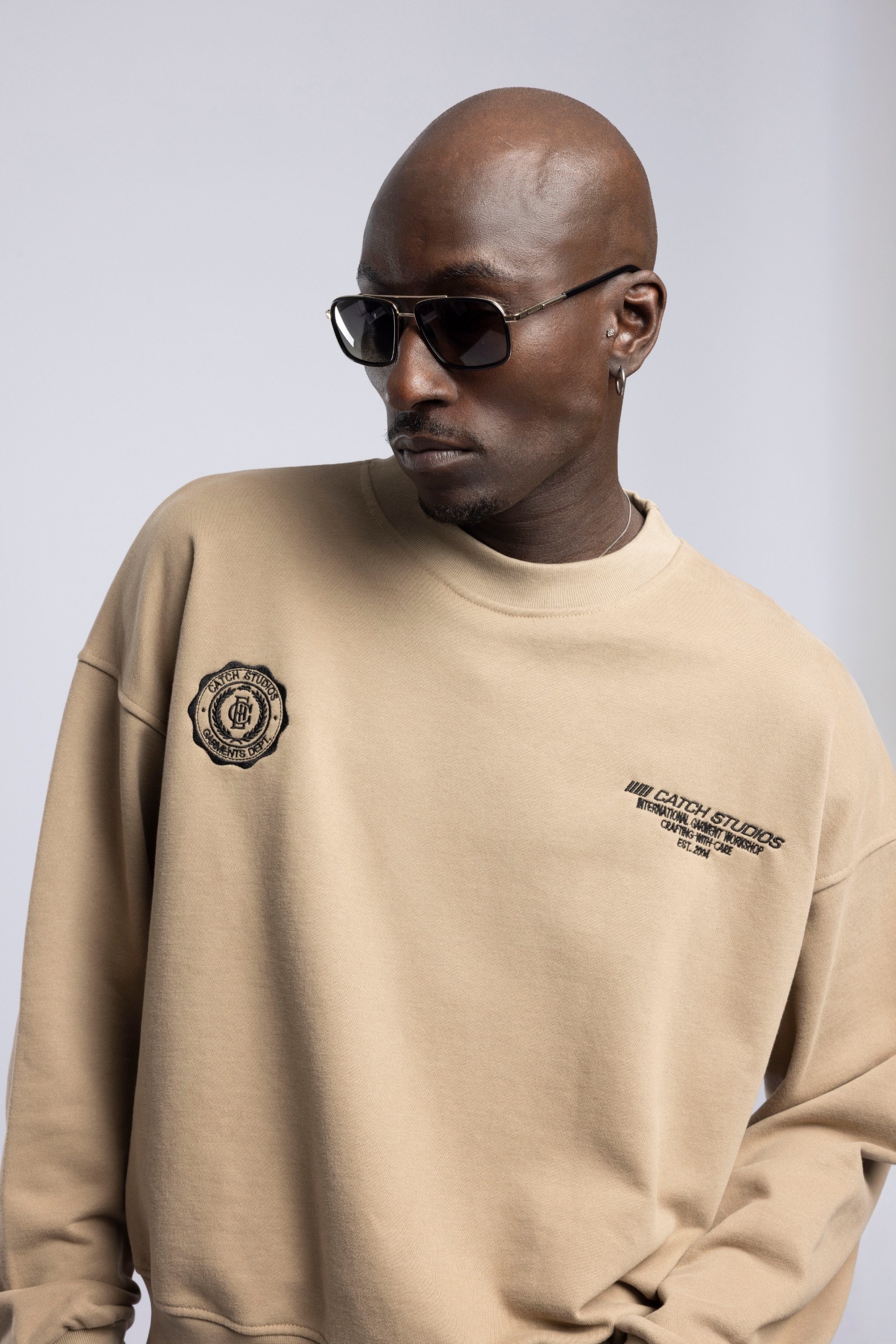 Wholesale Men's Beige Printed Sweatshirt  1503FW27-MRT-4643