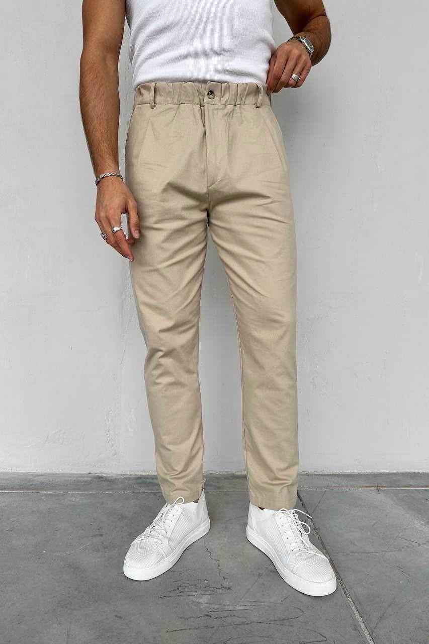 Wholesale Men's Beige Regular Fit Pants 1504W26-PNT5002