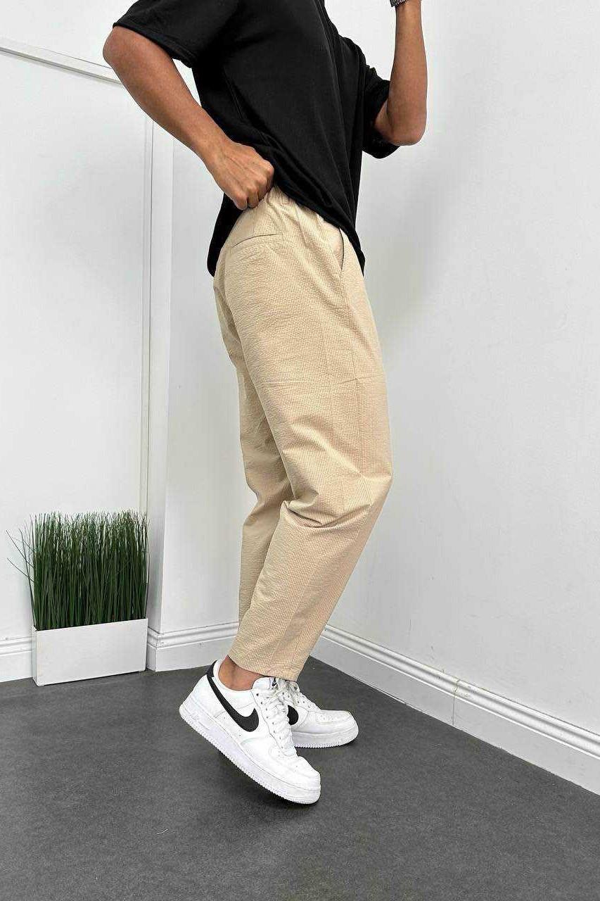 Wholesale Men's Beige Relaxed Fit Pants 1504W26-PNT5016