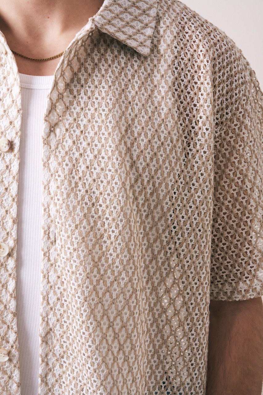 Wholesale Men's Beige Shirt 1609W26-6372