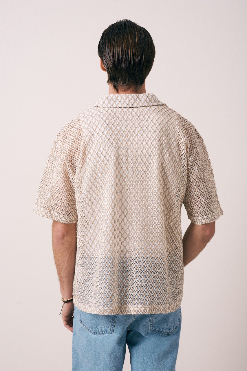 Wholesale Men's Beige Shirt 1609W26-6372