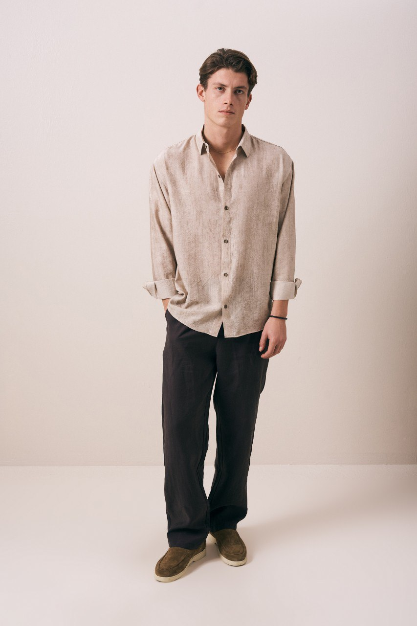 Wholesale Men's Beige Shirt 1609W26-6376 