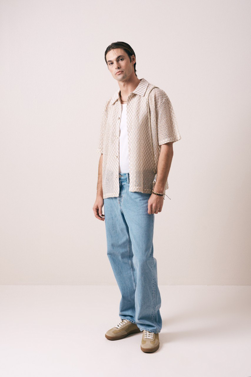 Wholesale Men's Beige Shirt 1609W26-6372