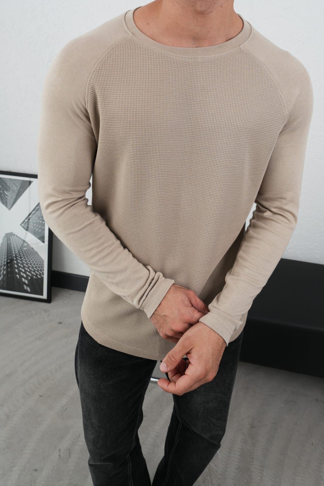 Wholesale Men's Beige Sweatshirt 1601FW26-0523