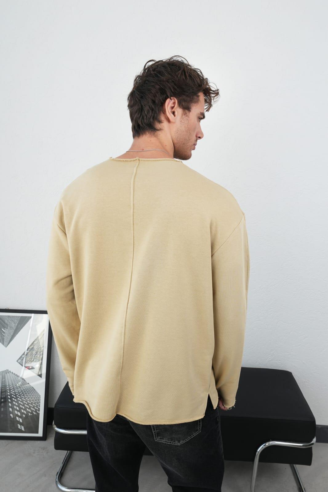 Wholesale Men's Beige Sweatshirt 1601FW26-2617