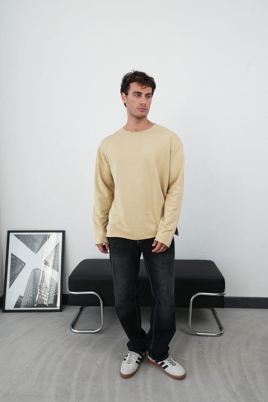 Wholesale Men's Beige Sweatshirt 1601FW26-2617