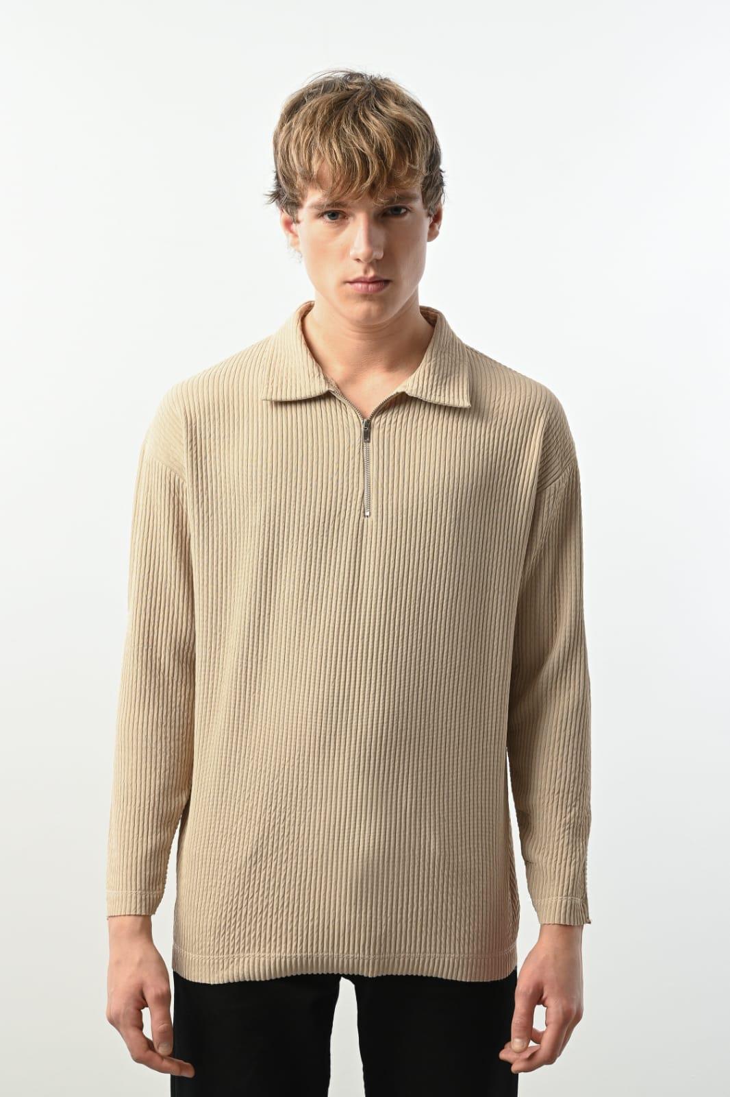 Wholesale Men's Beige Sweatshirt 1601FW26-2336