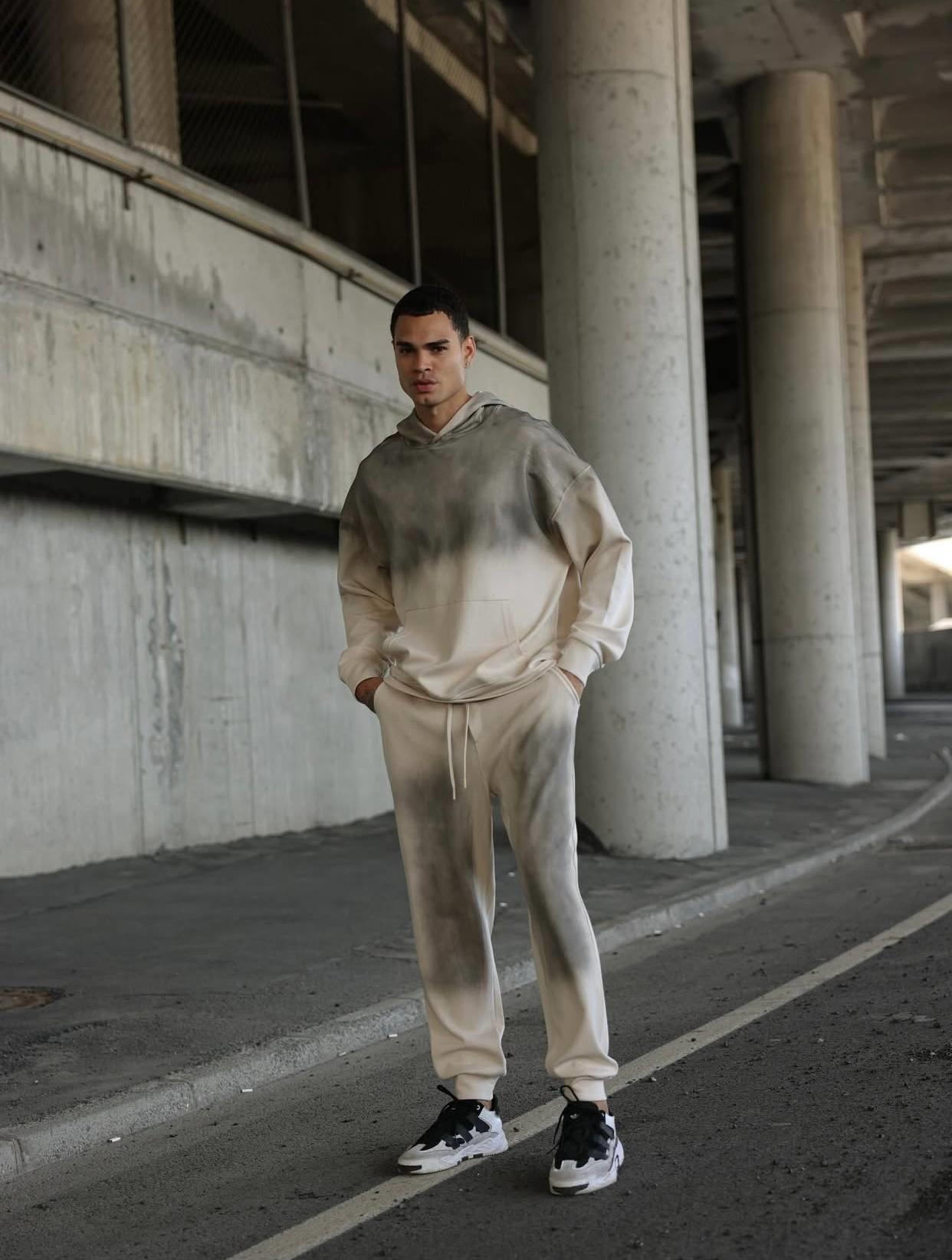 Wholesale Men's Beige Tracksuit 1603W26-25-K007