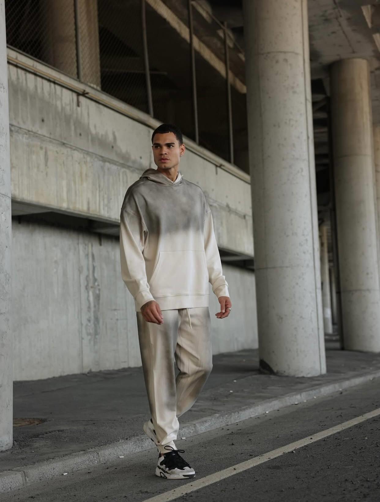 Wholesale Men's Beige Tracksuit 1603W26-25-K007