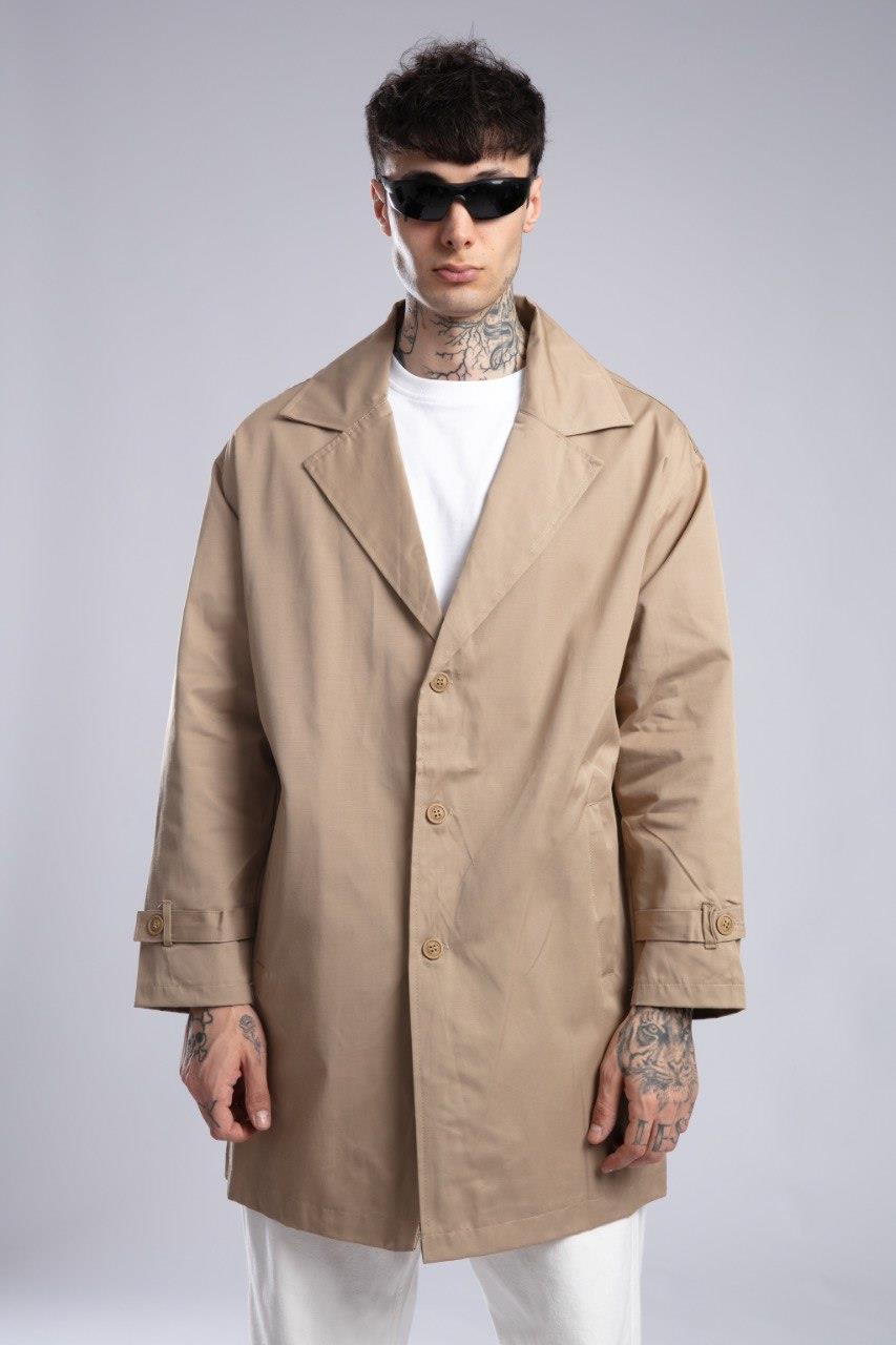 Wholesale Men's Beige Trench Coat 1503W26-TA-4566