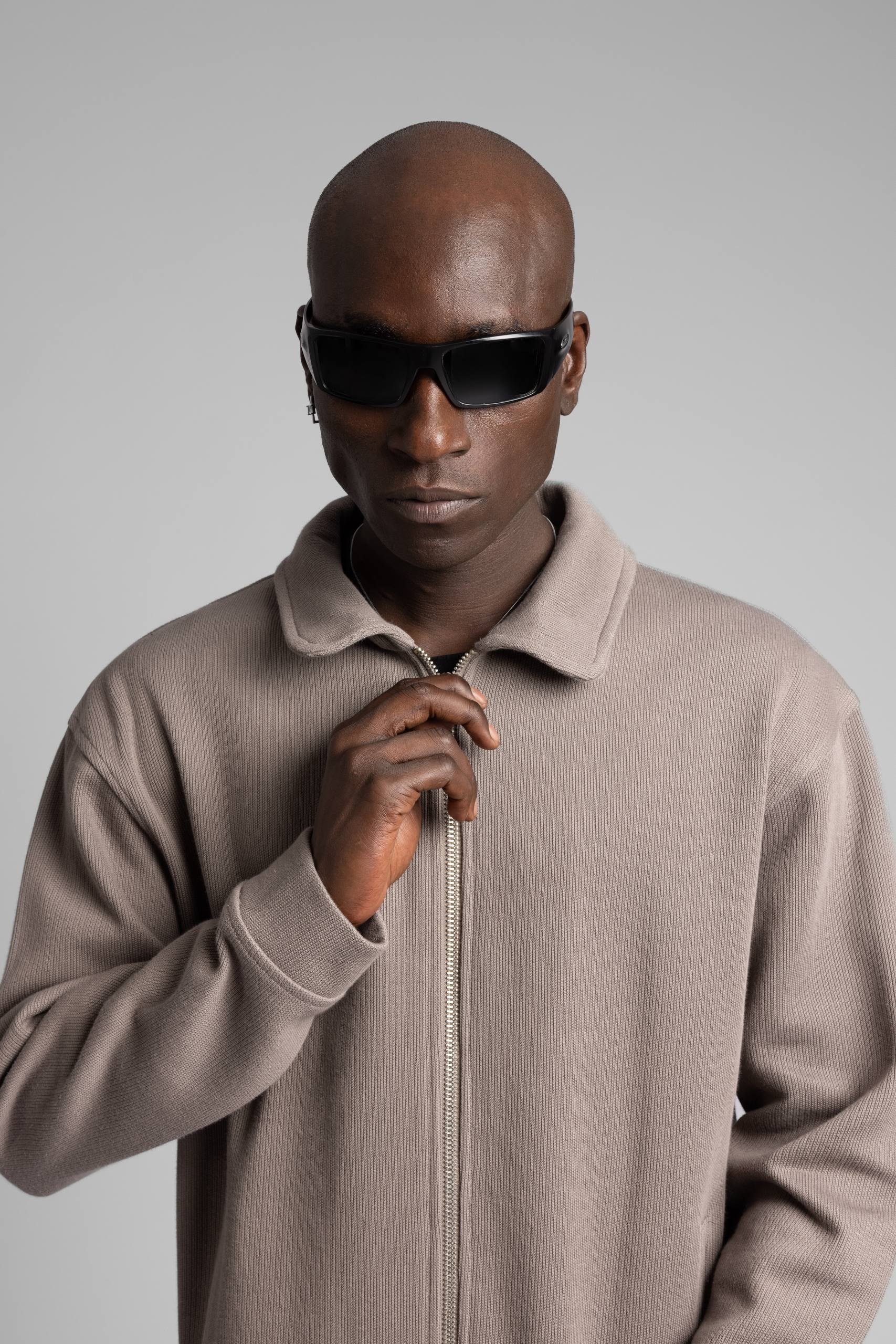 Wholesale Men's Beige Zip Sweatshirt  1503FW27-MRT-4627