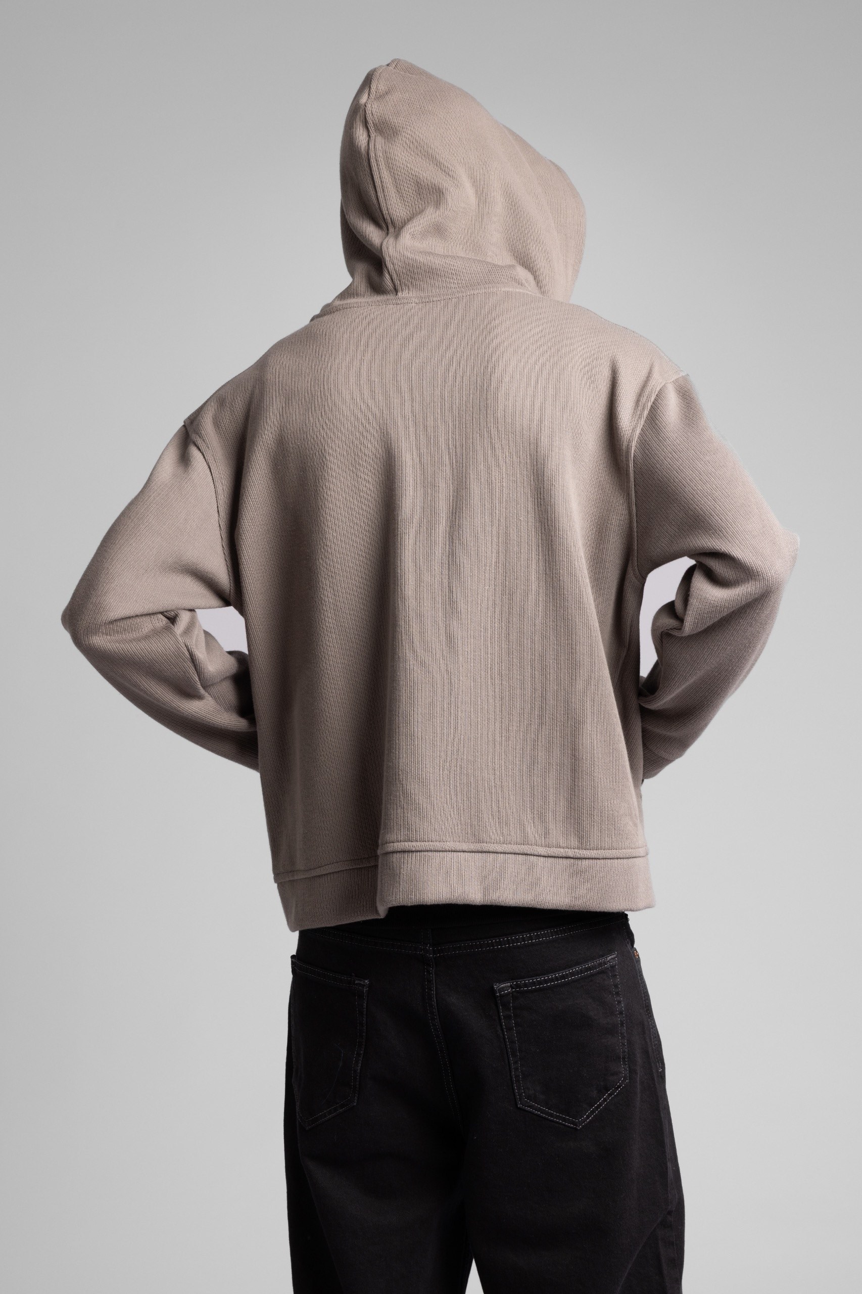 Wholesale Men's Beige Zip Sweatshirt  1503FW27-MRT-4626