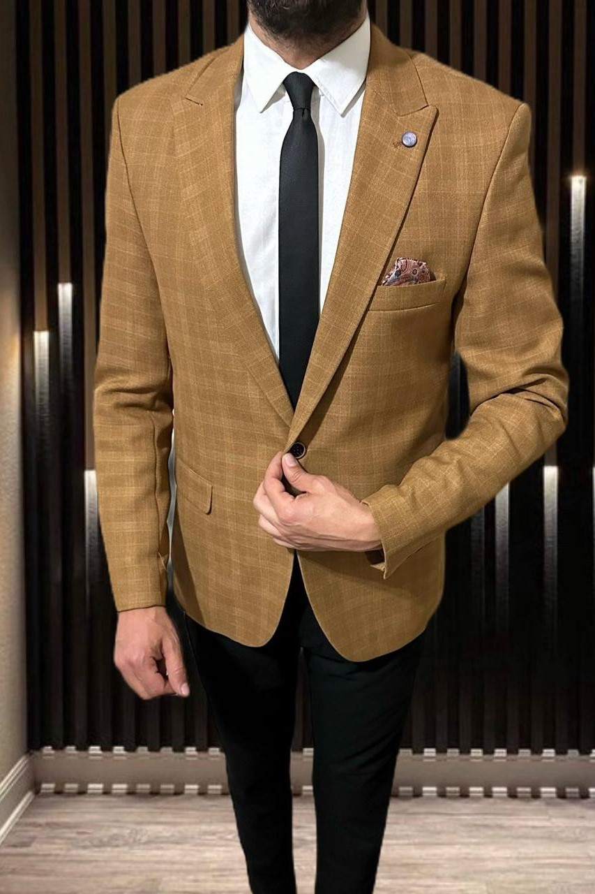Wholesale Men's Biscuit Blazer Jacket 1701W26-079