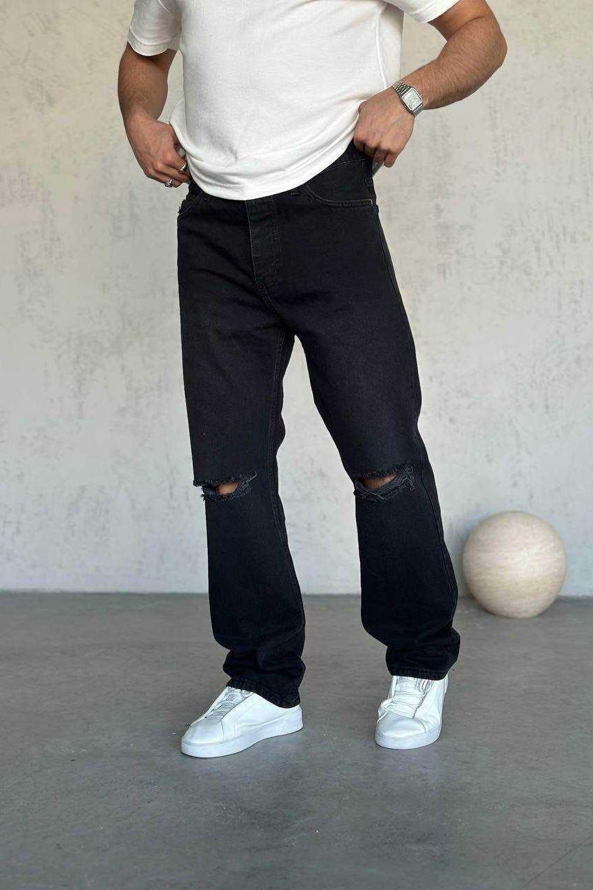 Wholesale Men's Black Baggy Jeans 1504W26-PNT2468