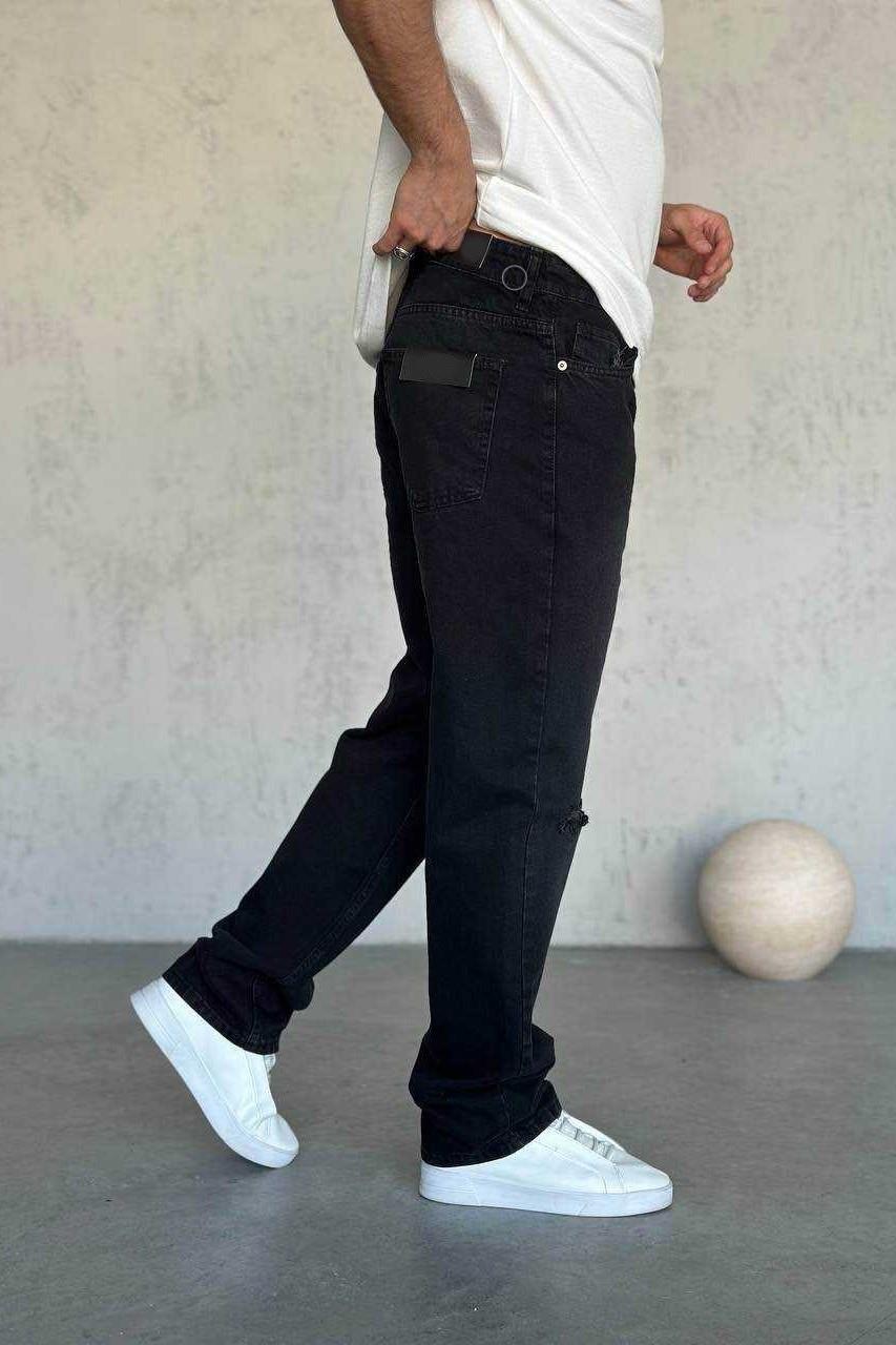 Wholesale Men's Black Baggy Jeans 1504W26-PNT2468