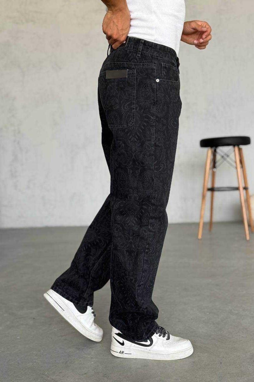 Wholesale Men's Black Baggy Jeans 1504W26-PNT3168