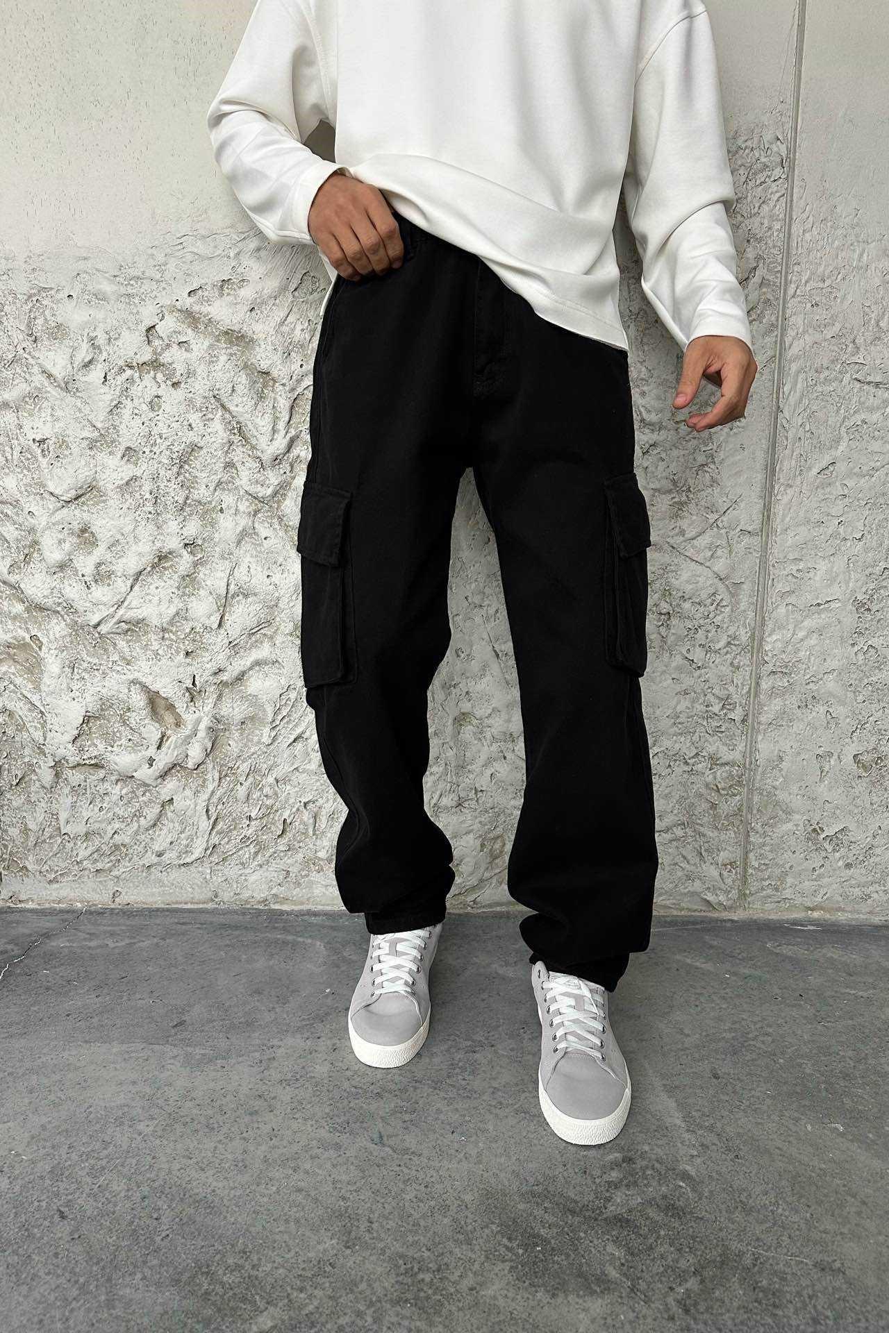 Wholesale Men's Black Baggy Pants 1504W26-PNT101