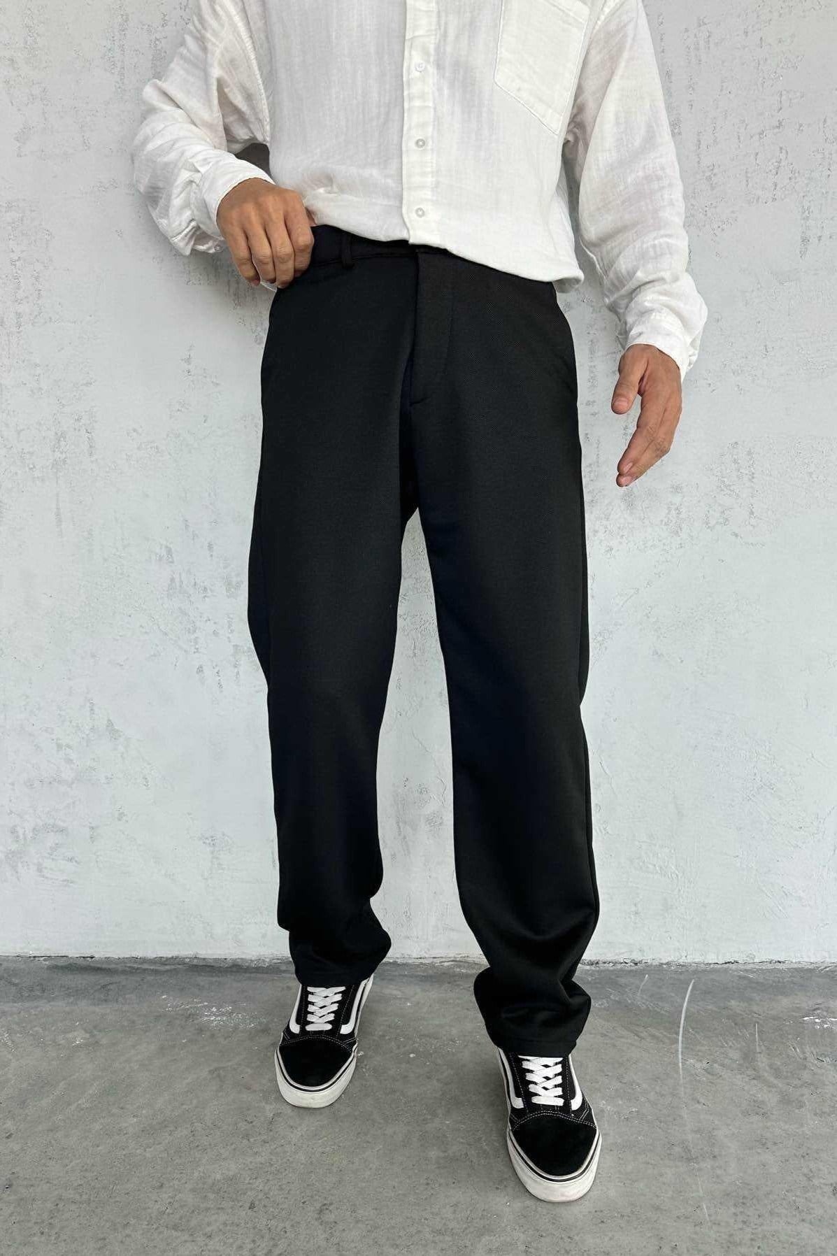 Wholesale Men's Black Baggy Pants 1504W26-PNT5053