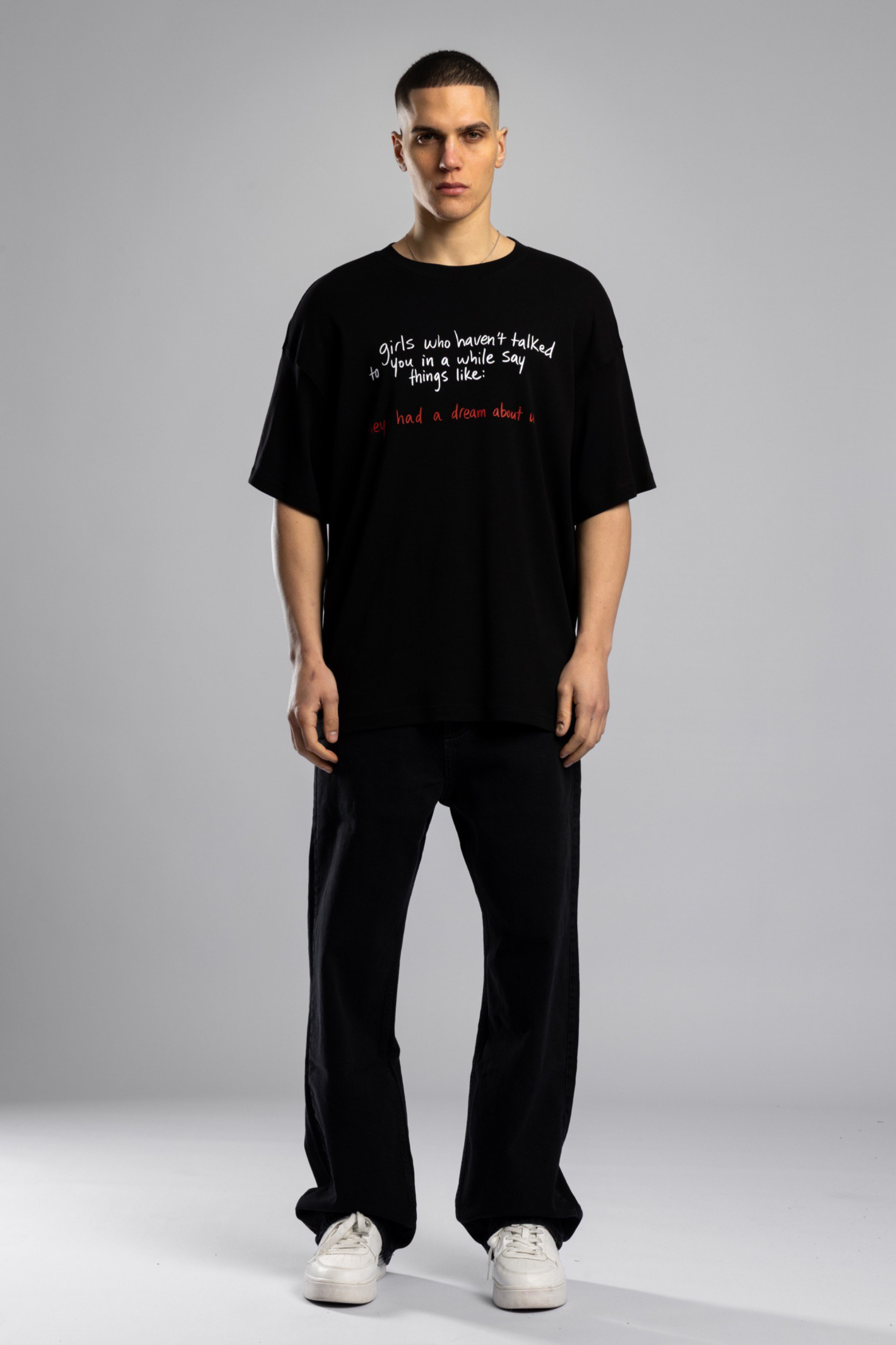 Wholesale Men's Black Basic T-shirt 1503W26-26CY-011