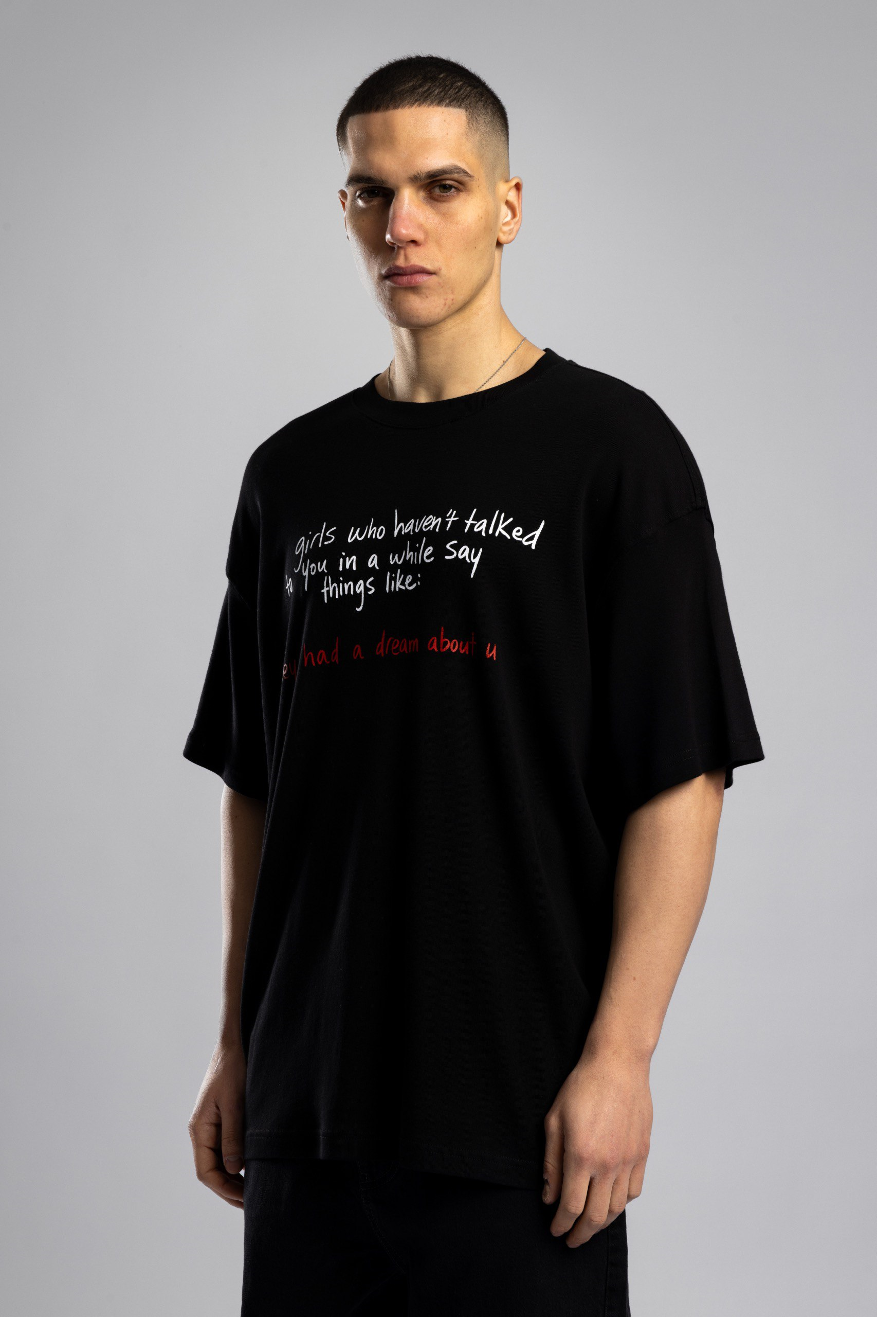 Wholesale Men's Black Basic T-shirt 1503W26-26CY-011